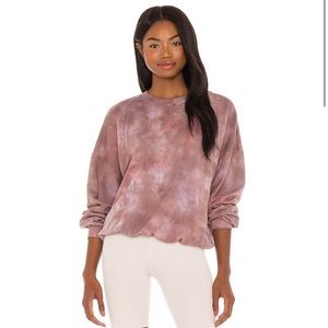 Lovers and Friends Trap Bowery Sweatshirt in Brown Tie Dye XS